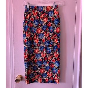 Floral High Waisted Skirt